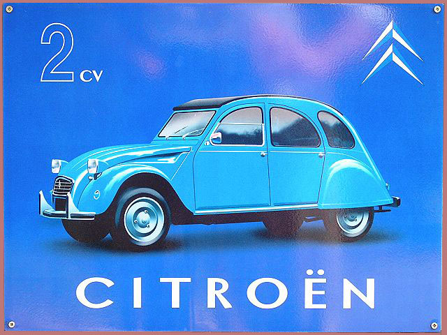 2cv metal sign / 2pk muurblik