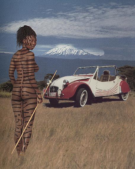 black girl with citroen 2cv